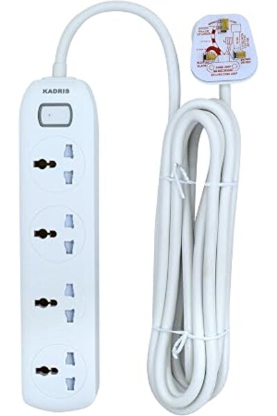 Kadris EX-1462 Power Strips NK-400 4 Way Extension Socket with Switch, 4 Mete...