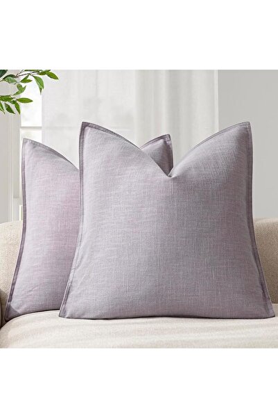 Foindtower Pack of 2, Decorative Linen Soild Throw Pillow Covers Soft Accent ...