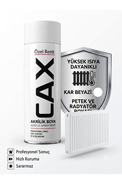 caxcolors CAX Isıya Dayanıklı Petek ve Radyatör Akrilik Sprey Boya 400ml - Hı...