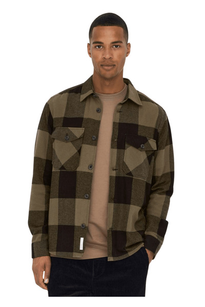 Only & Sons Milo Ls Check Πουκάμισο 22019854 – Partridge - l