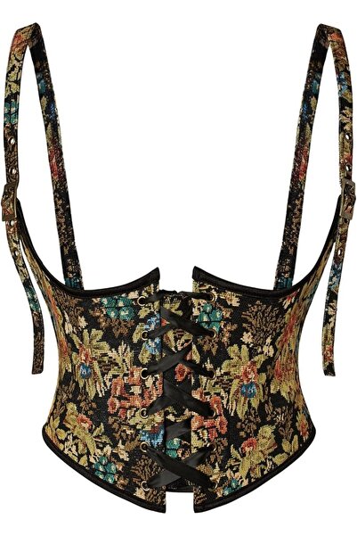 SCARLET DARKNESS Corset Belt for Women Renaissance Underbust Corset Floral La...