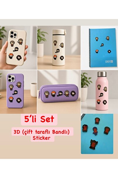 Buki'nin Atölyesi 5-Piece 3D Silicone Sticker Set – Decorative Figured Sticke...