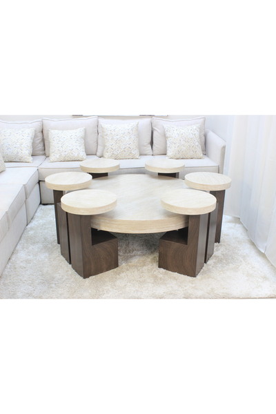 GLAMOURE HOME Modern 7-Piece Hospitality and Catering Table Set
