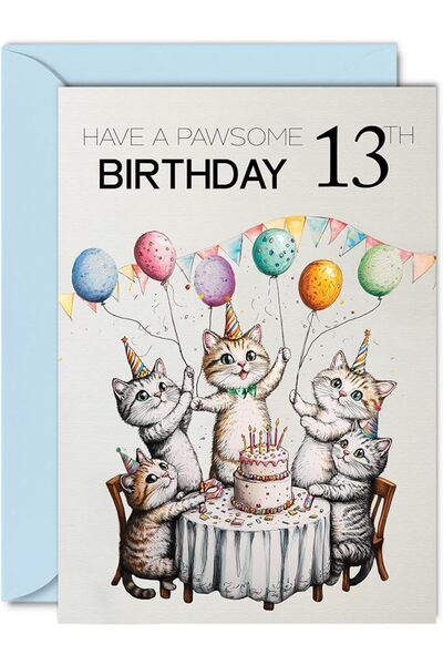 GENERAL Daughter in Law Birthday Card - Pawsome Party Cats Balloons - Happy B...