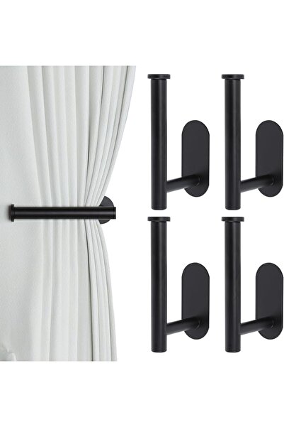 GENERAL Groleca Adhesive Curtain Holdbacks - 4 Pack No Drill Tie Backs Hooks ...