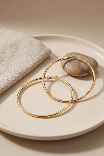 shopwave 316L Steel Gold Color 56 mm Hoop Earrings