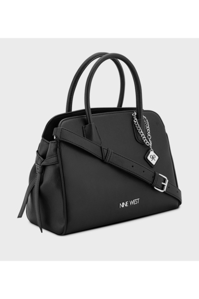 Nine West حقيبة ساتشيل سوداء سادة للنساء