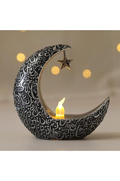 Goodern فوانيس شموع العيد ورمضان، حامل شموع LED صغير على شكل نجمة وهلال لعيد ...
