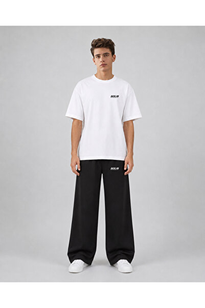 BACKLAİN Mod Style Unisex Oversize 2-Piece Set T-Shirt Pants 100% Cotton Comf...