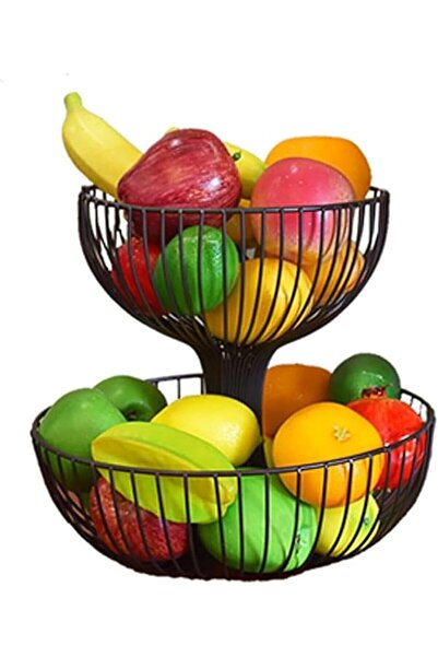 Generic Stainless Steel 2 Tier Fruit Basket Stand for Kitchen Countertop Gold...