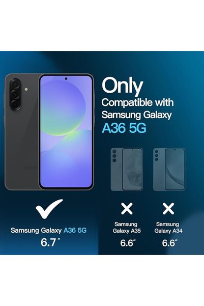 JETech 3 in 1 Matte Case for Samsung Galaxy A36, Lavender | 2 Tempered Glass Screen Protectors, Came