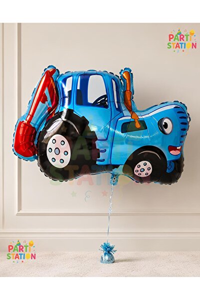 Parti Station Blue Tractor Foil Balloon 1 Piece 68X81 cm Large Size – Childre...