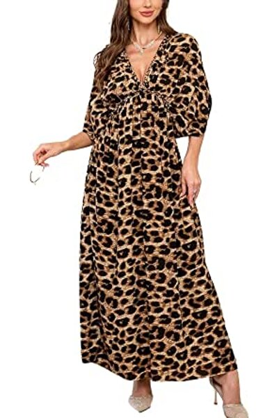 YouKD Summer Long Kaftan Dress Bohemian Roomy Beach Robe Cover Up Plus Size D...