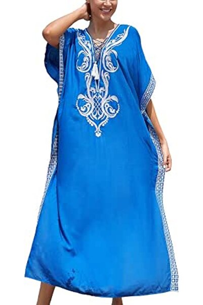 YouKD Women's Long Kaftan Maxi Bohemian Dress Beach Coverup Robe Roomy Kimono...