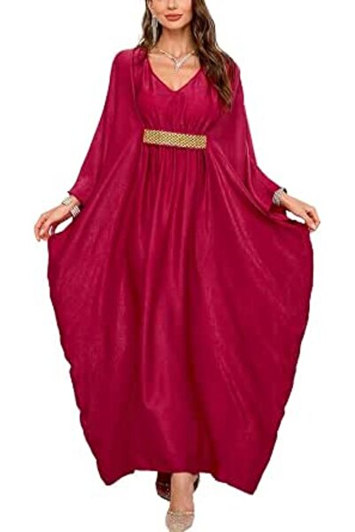 YouKD Women's Solid Color Bohemian Kaftan Dress Beach Cover Ups Plus Size Bat...