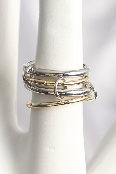 SORA GROUP Brass Mix Color 4-Piece Model Women's Ring