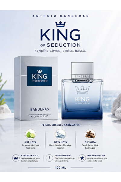Antonio Banderas King Of Seduction Erkek Parfüm 100 ml – Ferah Narenciye & Od...