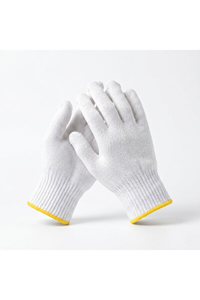 KANA Cotton Protective Work Gloves (Calfz Cotton) for Hand Protection White -...