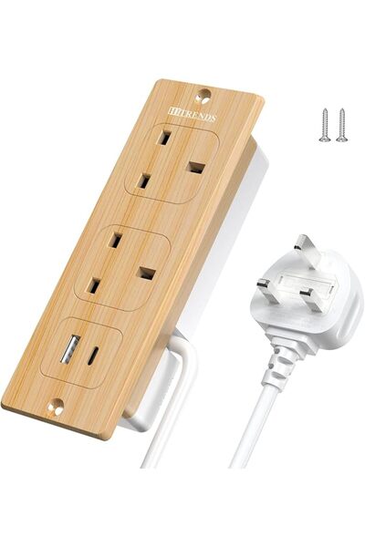 HITRENDS Recessed Power Strip with USB, Recessed Power Outlet with 2 USB, Ext...