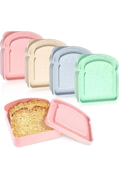 Generic spring Sandwich Box, 4 PCS Airtight Food Storage Containers with Lids...