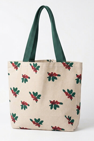 REİNA TEKS Patterned Fabric Shoulder Beach Bag 1 Piece