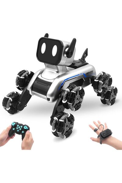 AUTOYSUR Remote Control Robot Dog Toy, Gesture Sensing Stunt RC Cars with Mus...