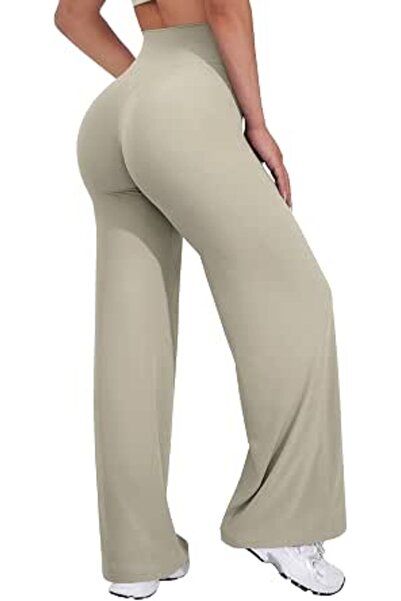 VOYJOY Straight Leggings Bottoms Womens Wide Leg 29"/ 31.5"/33"/35" Pants | H...