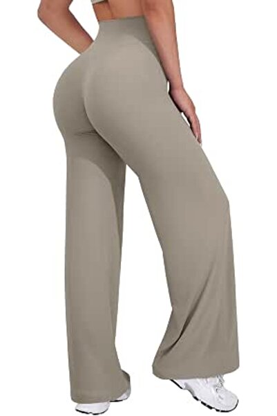 VOYJOY Straight Leggings Bottoms Womens Wide Leg 29"/ 31.5"/33"/35" Pants | H...