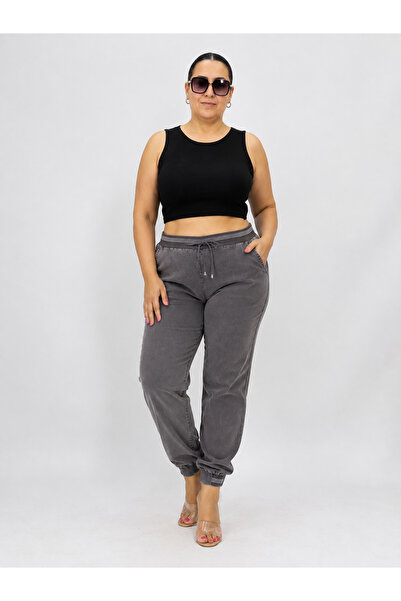 MOTIVATION Plus Size High Waist Elastic Drawstring Leg Detail Lycra Mom Women...