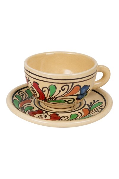 Ceramica Martinescu Ceasca cu farfurie pentru cafea, cappuccino, espresso, pi...