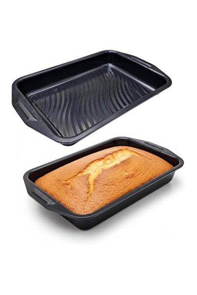 Generic Non-Stick Rectangular Cake Pan 32x22cm | Durable Oven Bakeware for Ca...