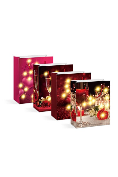 Alista Home Christmas LED paper gift bags 26.5 x 12.7 x 33 cm, set of 12 pcs,...