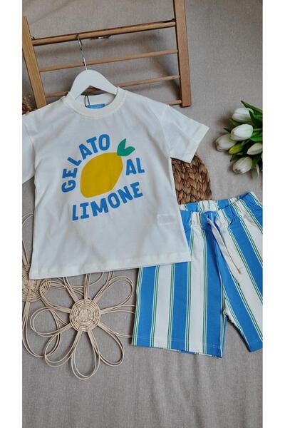 Gelato Çizgili Şortlu Takım
