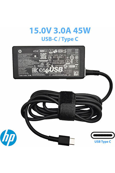 HP Φορτιστής φορητού υπολογιστή USB-C 45W 15V 3A χωρίς καλώδιο τροφοδοσίας Κω...