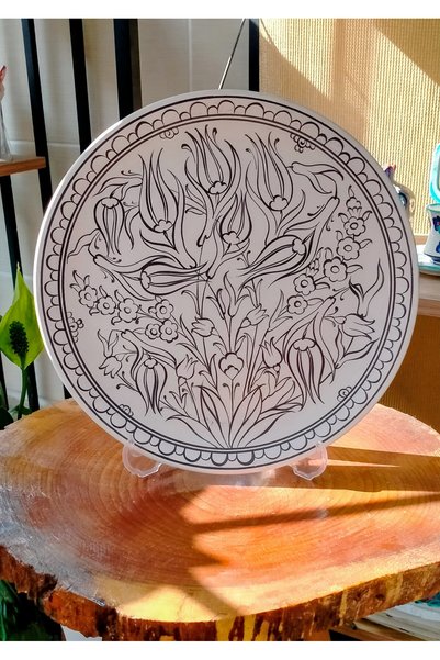 Genel Markalar İznik çini el yapımı 25 cm çapında çini lale gül klasik desen ...