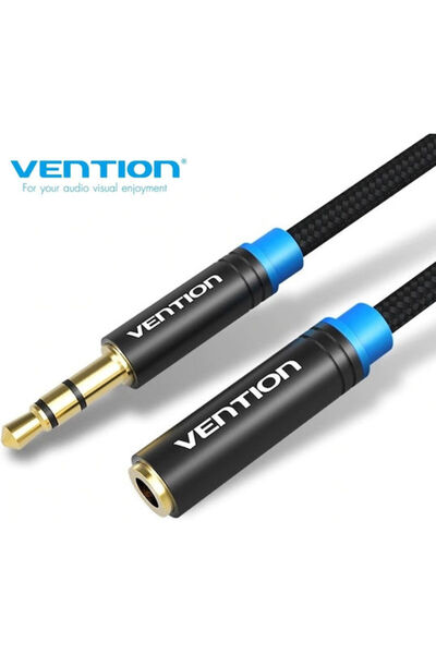 Vention Καλώδιο Ήχου Jack 3.5mm, Αρσενικό 3.5mm - Θηλυκό 3.5mm, Μαύρο, 1μ, Με...