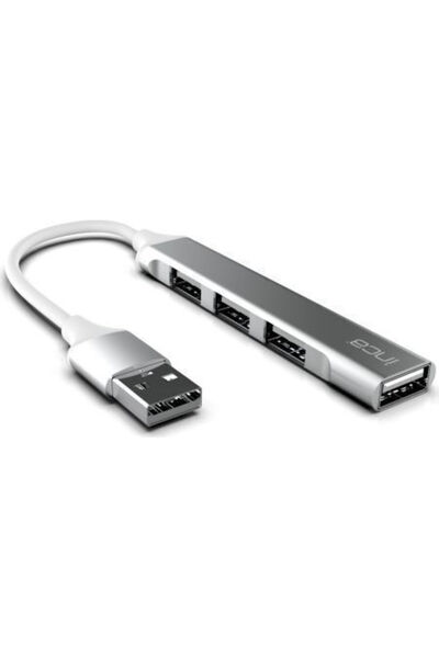 Inca Διανομέας USB 4 θυρών με σύνδεση USB-A Κωδικός Γκρέι: IUSB-4TUX