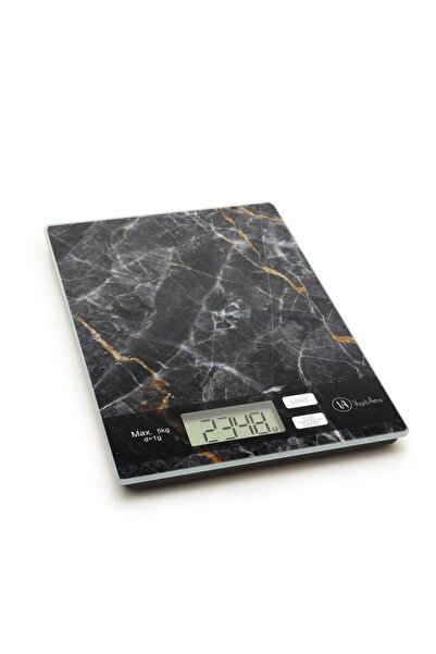 Alista Home Black marble kitchen scale, glass cover, touch button, measuring ...