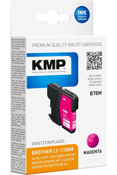 KMP B78M Συμβατό Μελάνι Inkjet για Εκτυπωτή Brother Ματζέντα 1 τεμάχιο