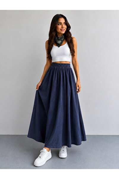 LACASE Women's Modal Flared Tencel Fabric Skirt