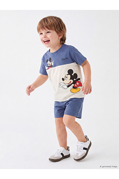 LC Waikiki Vizyon New Season Ecru Printed Baby Boy Pajama Set