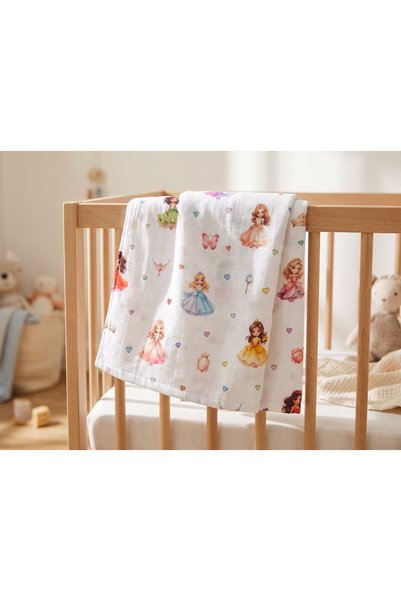 Alpıno Newborn, Muslin Cover & Blanket (100 cm X 100 cm) + Pillowcase (35 cm *45 cm)