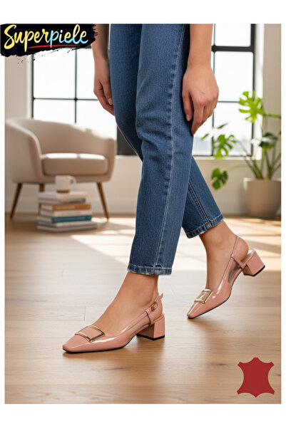 ANGEL BLUE Elegant cut-out shoes made of Genuine Leather with Buckled