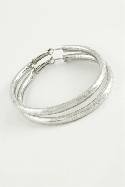 Mercansa Dotted Tube Hoop Earring 5.5 cm