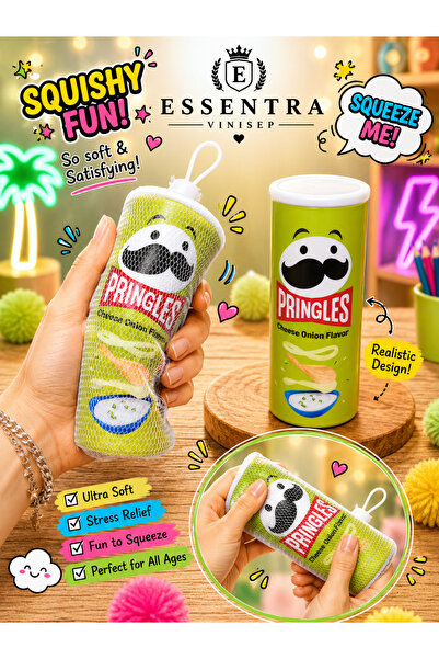 vinisep Squishy Oyuncak – Yumuşak Sıkılabilir Stres Oyuncağı Yeşil Pringles F...