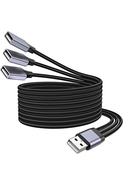 GENERAL موزع USB على شكل Y 1 إلى 3 مخارج، كابل USB ذكر إلى 3 أنثى للكمبيوتر و...