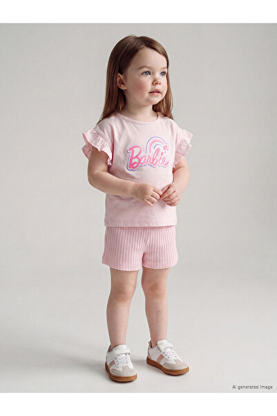 LC Waikiki Trendlucky Barbie Printed Baby Girl Set with Difference