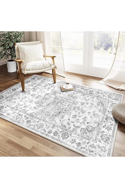 GENERAL PureCozy Vintage Door Mat 60x90cm Beige Washable Small Area Rugs | No...