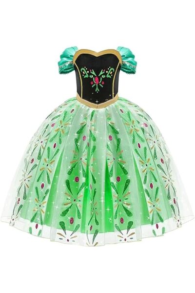 HALAMODO Princess Costume for Girls Ice Queen Princess Dress Up with Accessor...