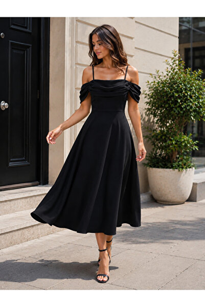 Kokosh moda Διαχρονική κομψότητα - Γυναικείο φόρεμα με λαιμόκοψη Μαντόνα, με ...
